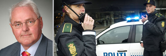 Hans Jørgen Bonichsen samt billede af patruljevogn (venligst lånt af www.politi.dk)